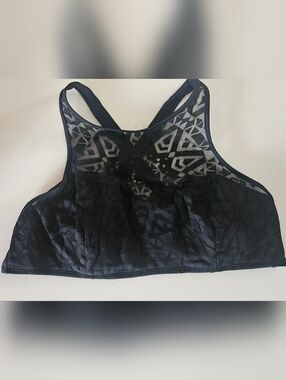 Xhilaration Black Mesh Overlay Bikini Top